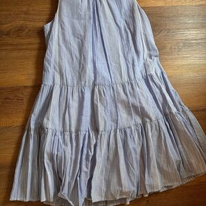 Calvin Klein Cotton Dress - Light Blue Stripes